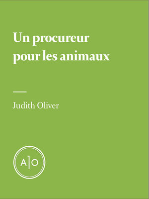 cover image of Un procureur pour les animaux